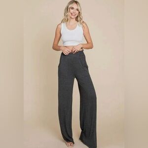 Gray Women's Wide-Leg Pants
